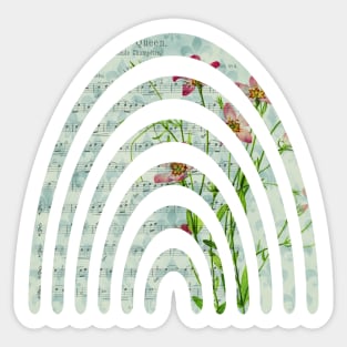 Floral Sheet Music - Rainbow Sticker